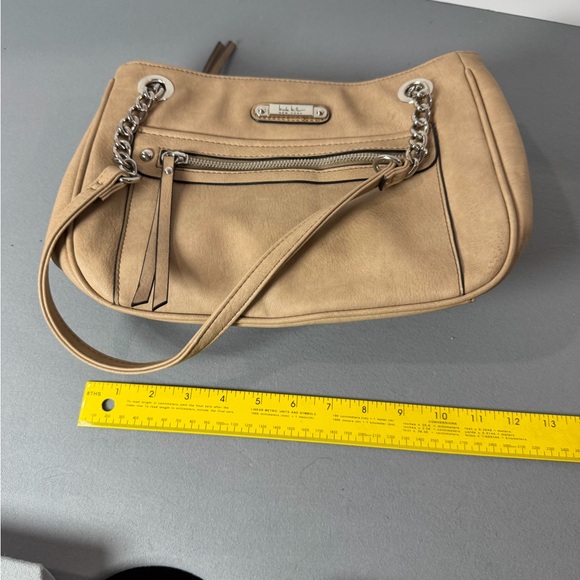 Nicole Miller Tan Shoulder Bag with Chain Straps - Picture 8 of 11